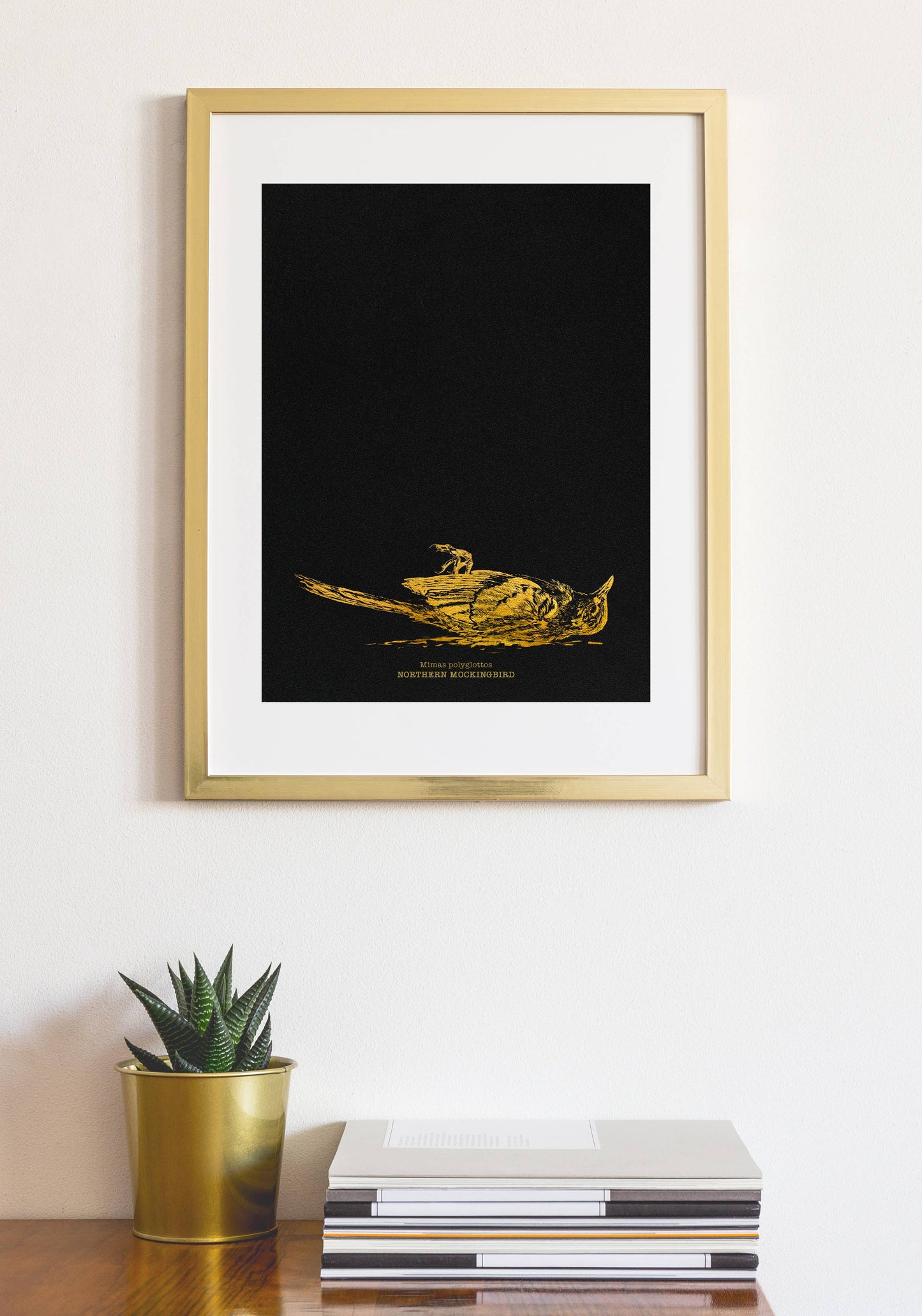 Goldfoil Mockingbird Print