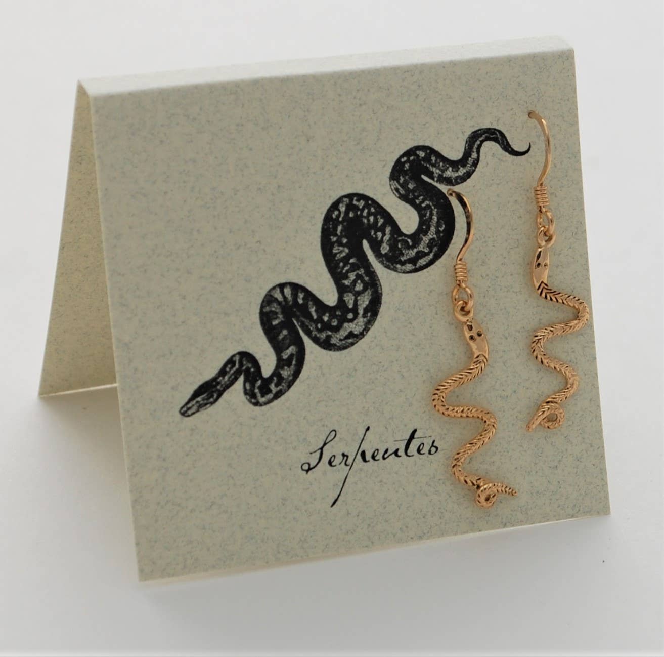 Snake Earrings  french wire - gold Natural History