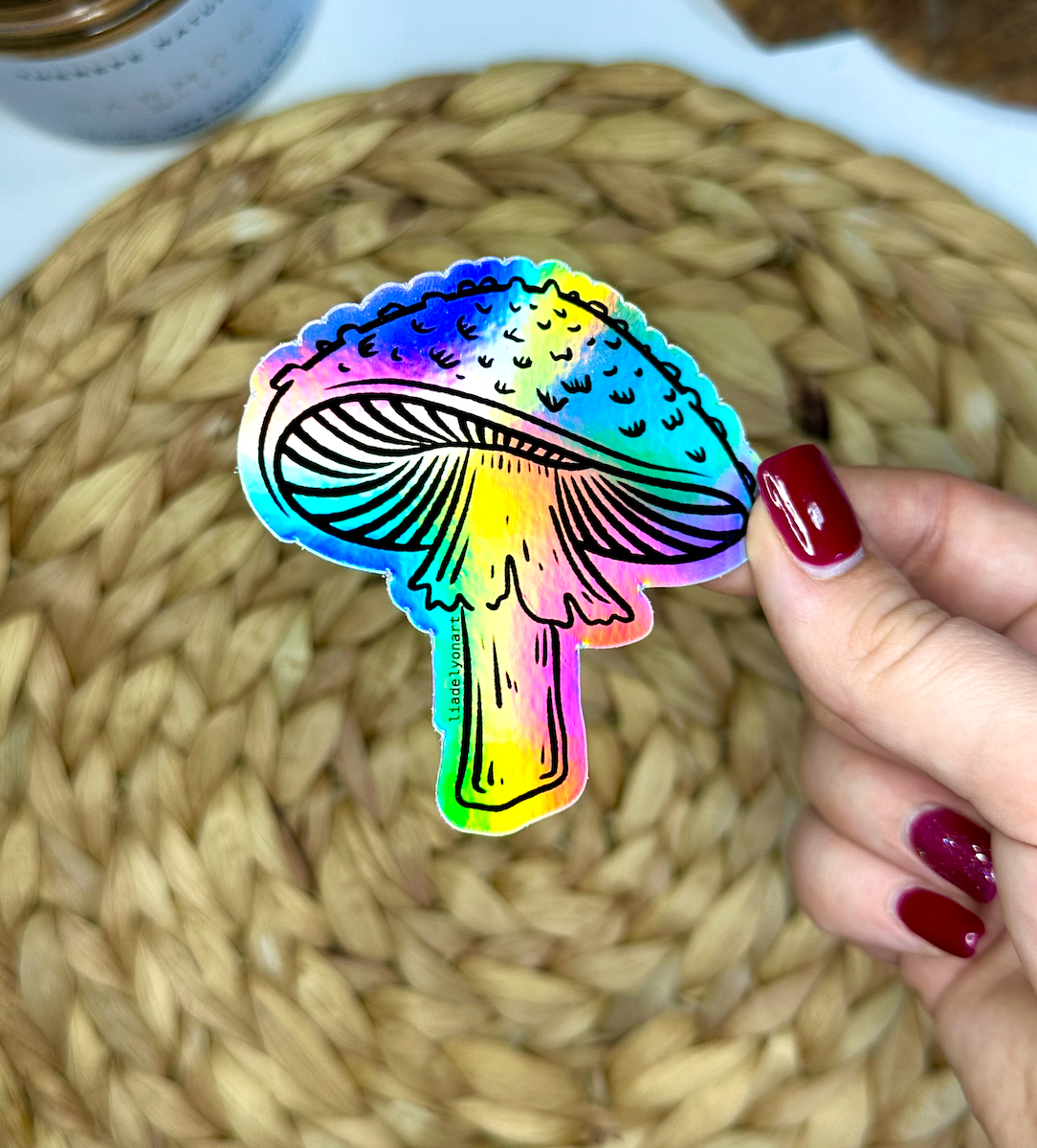 Amanita Mushroom Water Bottle Sticker