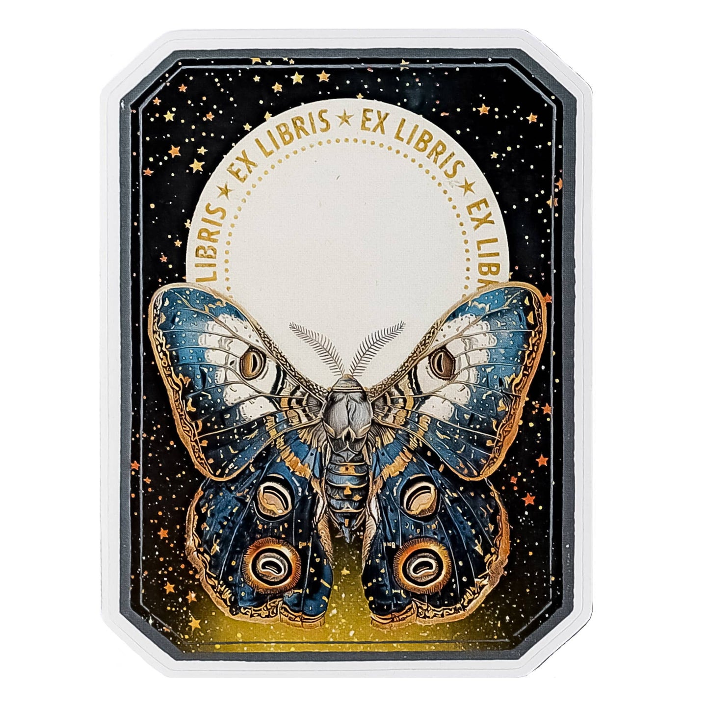 Lunar Moth Bookplate Stickers