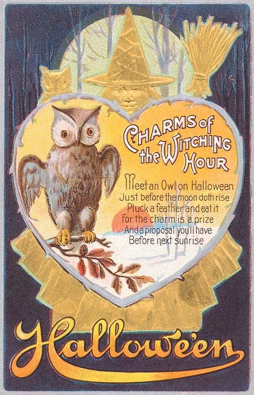 Greeting Card HW-18 Halloween, Owl and Poem
