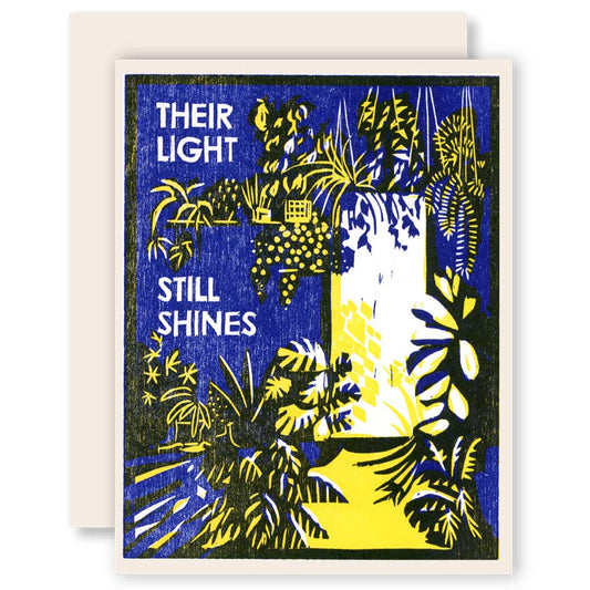 Their Light Still Shines Letterpress Sympathy Card