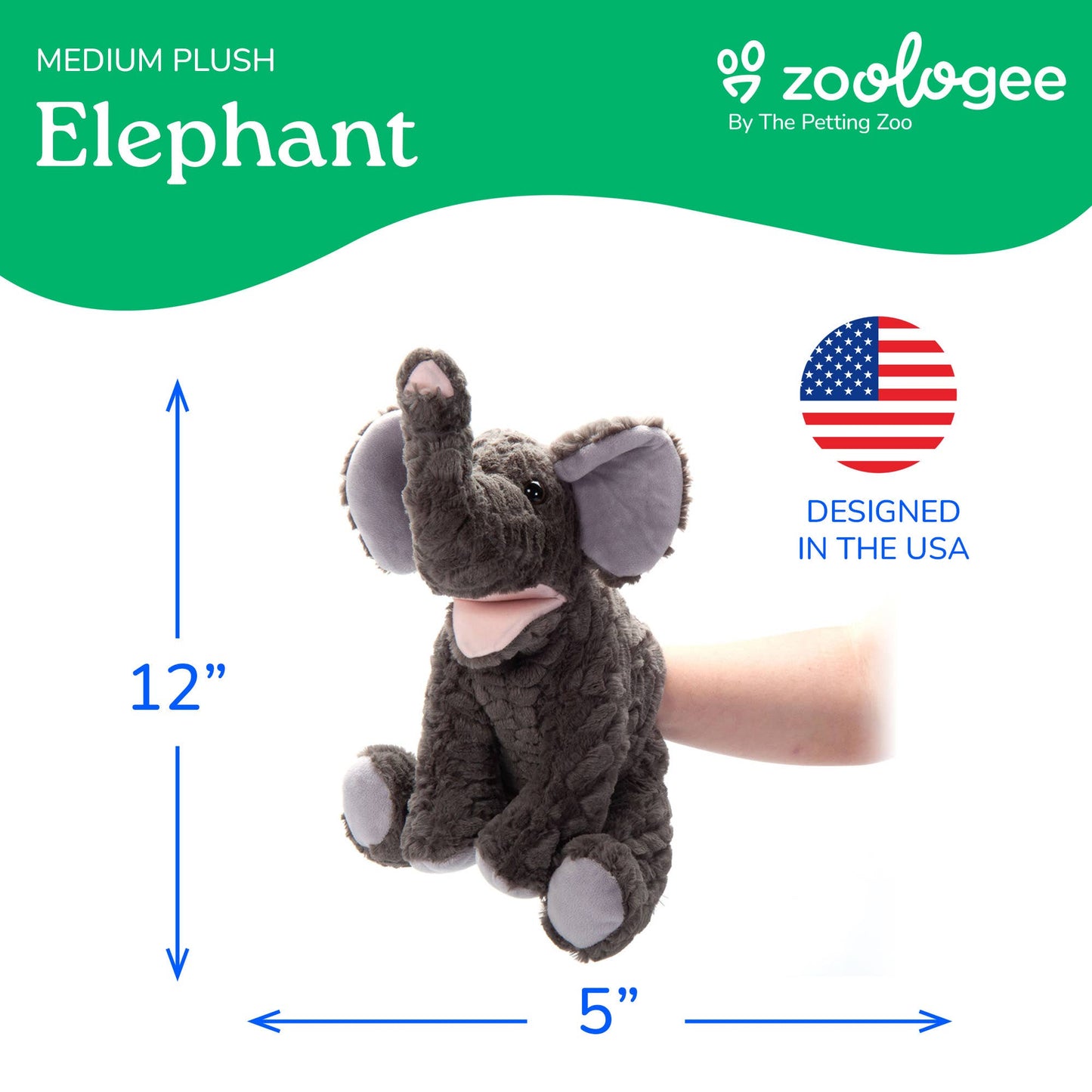 12" (30cm) Interactive Puppet Elephant Interactive Toy