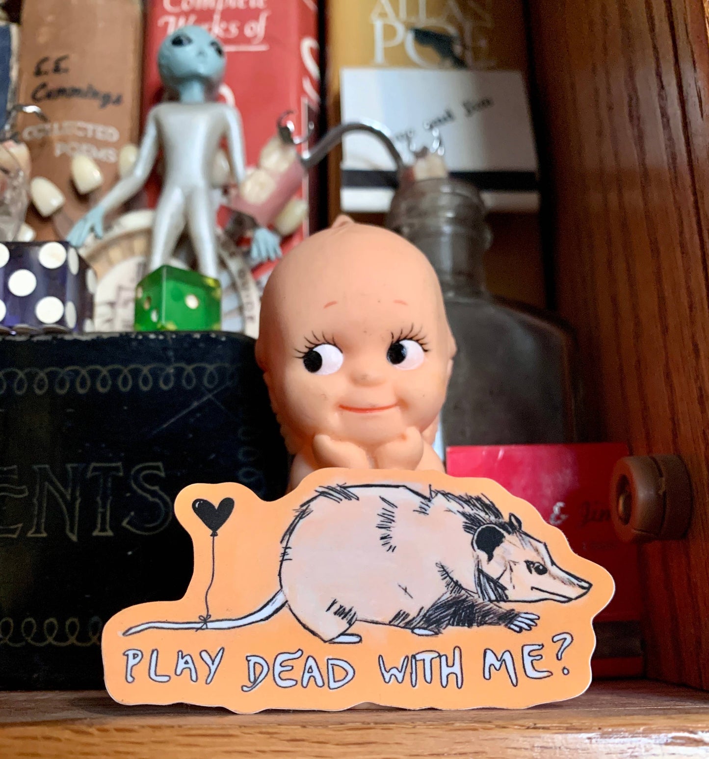 Play Dead With Me Possum Sticker