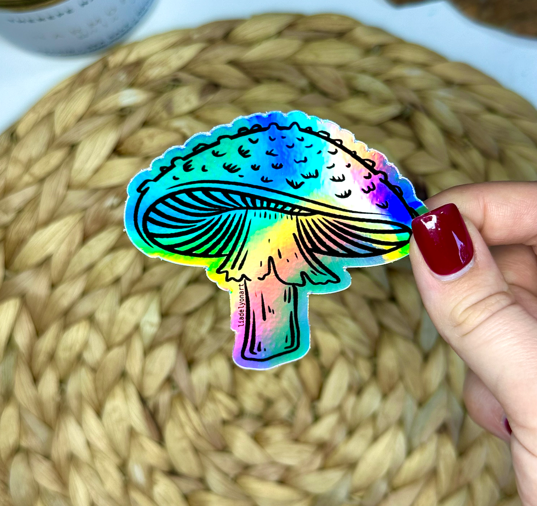 Amanita Mushroom Water Bottle Sticker