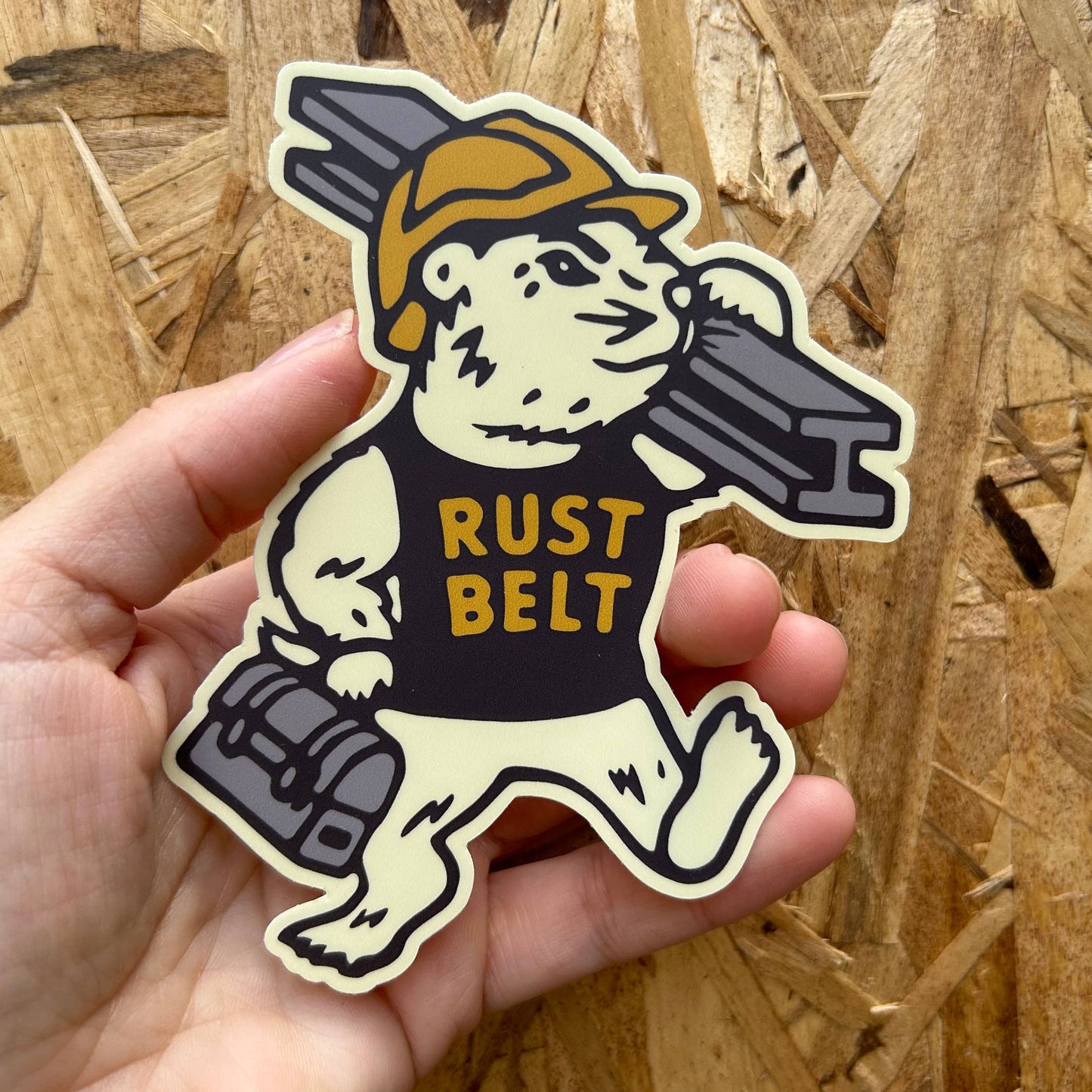 Rust Belt Blue Collar Groundhog- High Quality Bumper Sticker