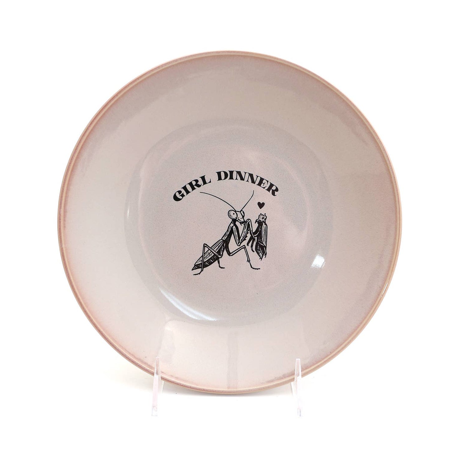 Girl Dinner snack bowl, large pink cute serving bowl