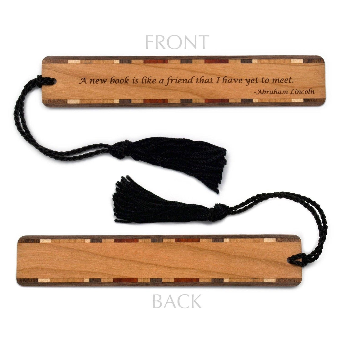 Abraham Lincoln Quote Handmade Engraved Wooden Bookmark