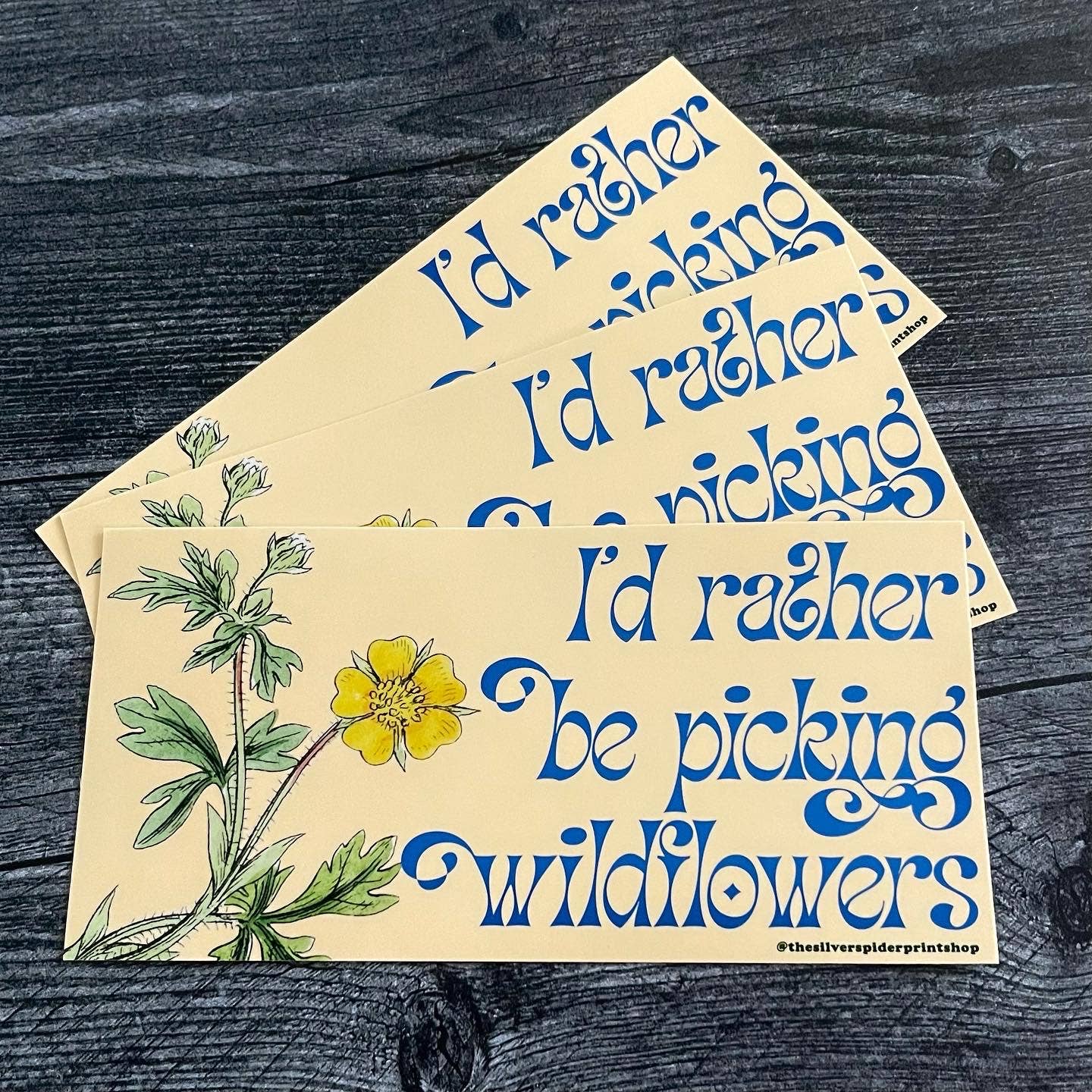 I’d rather be picking Wildflowers boho Bumper Sticker
