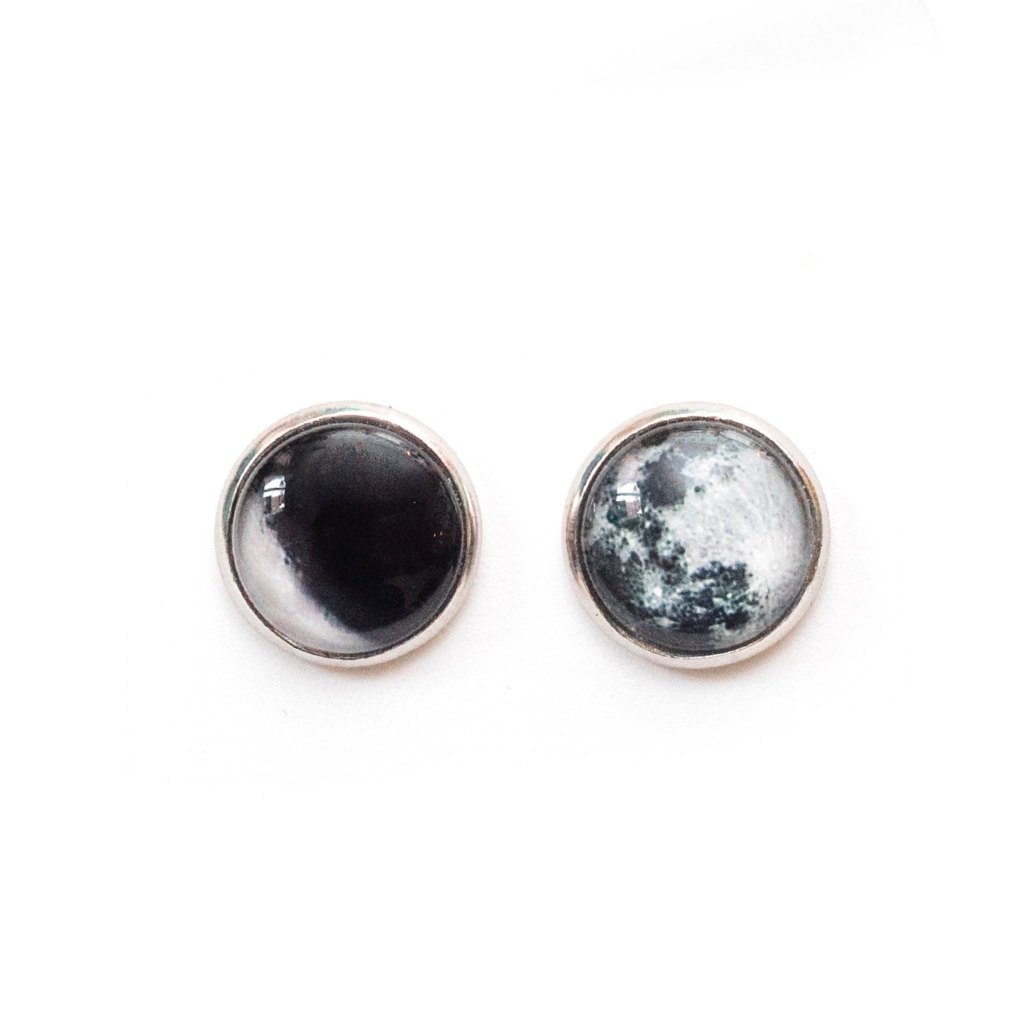 Black and White Moon Phase Earrings