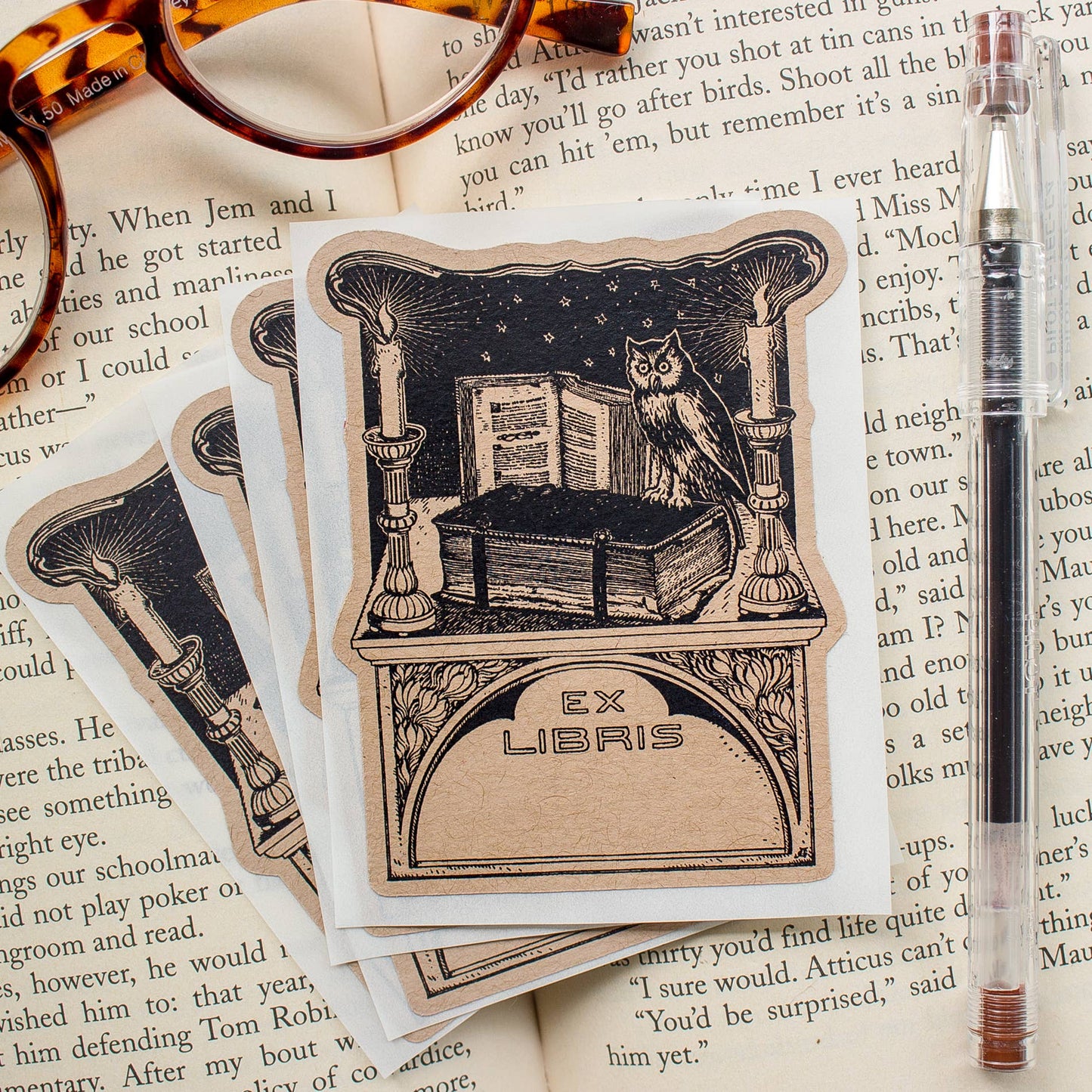 Owl with Candles Bookplates