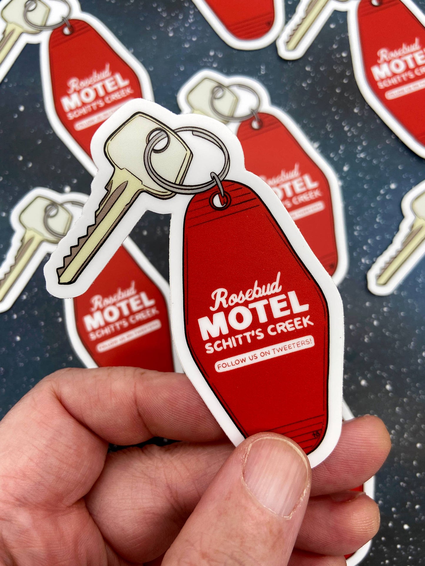 Vinyl Decal - Rosebud Motel Room Key - Schitt's Creek