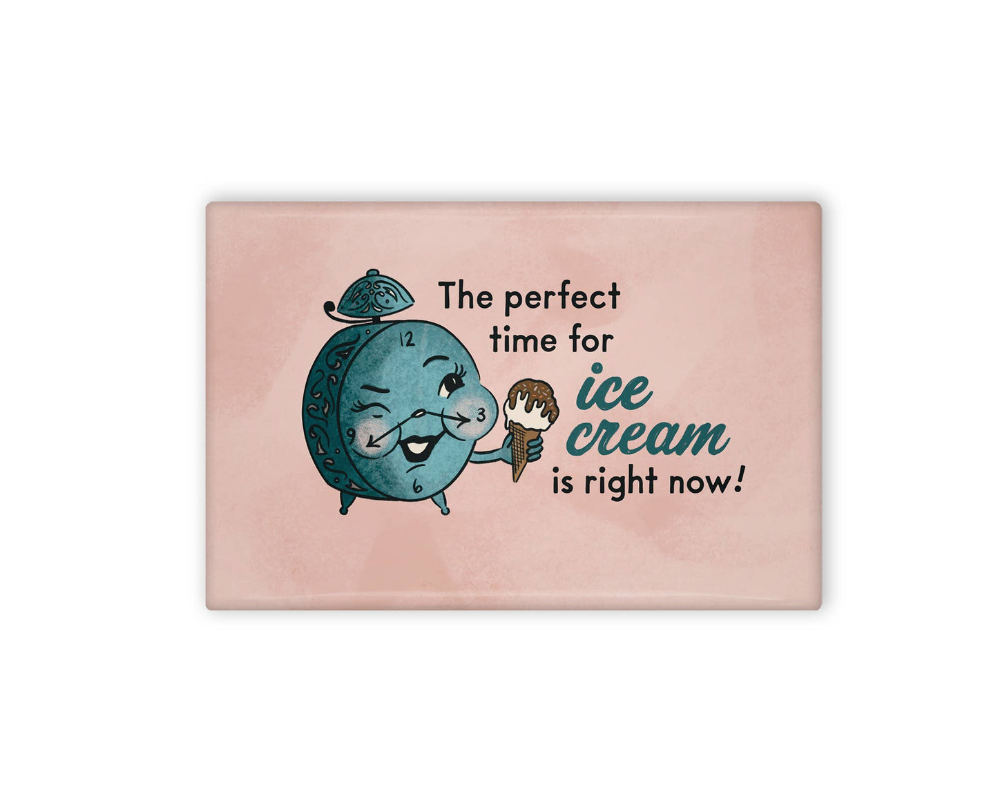Perfect Time for Ice Cream Cartoon Illustrated Magnet