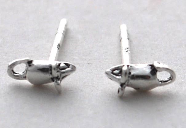 Mouse  Studs sterling silver  Natural History