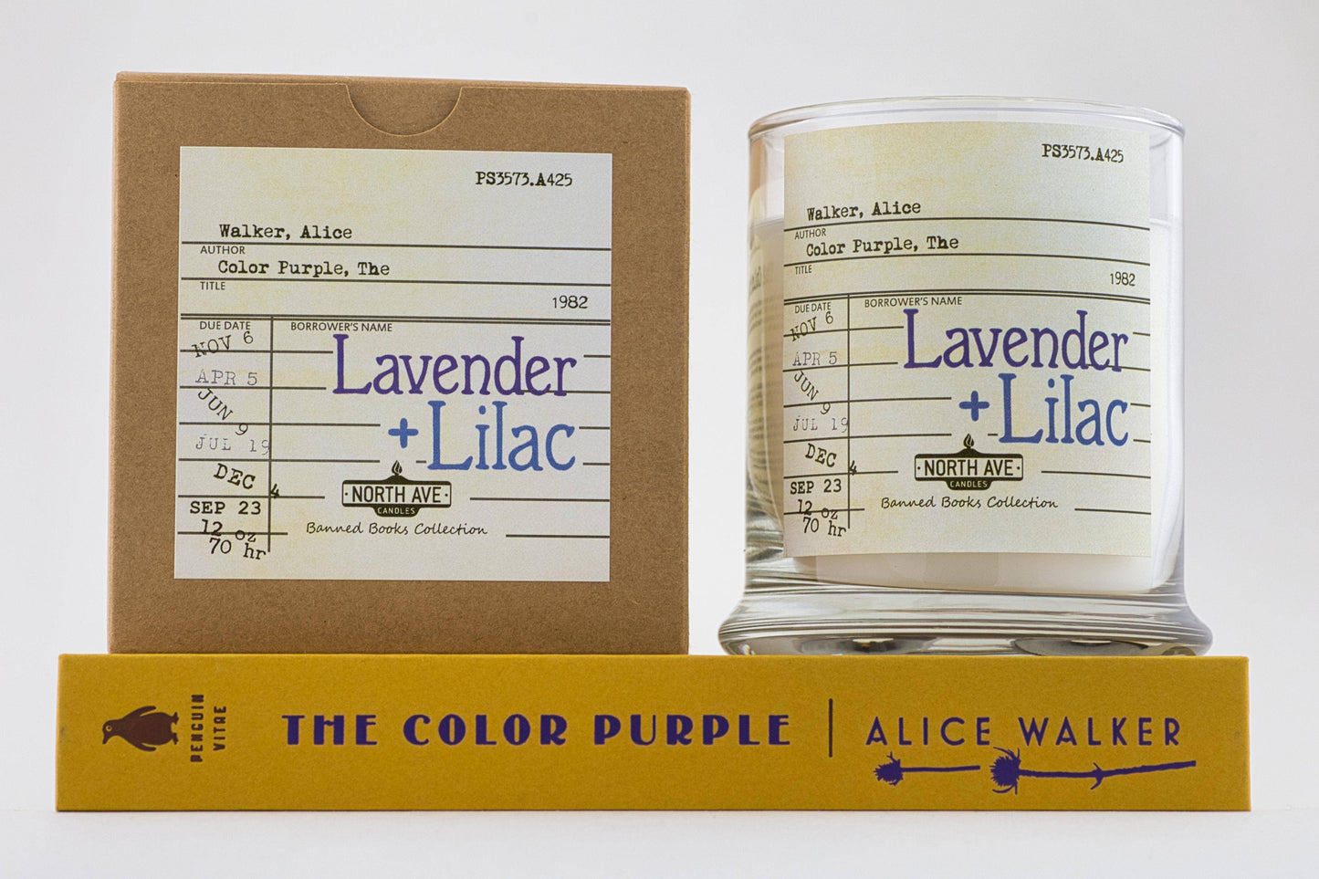 Banned Book Candle / The Color Purple