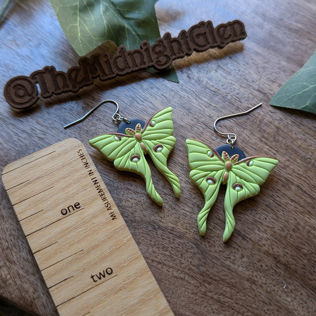 Luna Moth Dangle Earrings