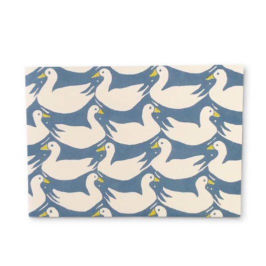 Small Card Ducks and Rabbits Blue and Yellow