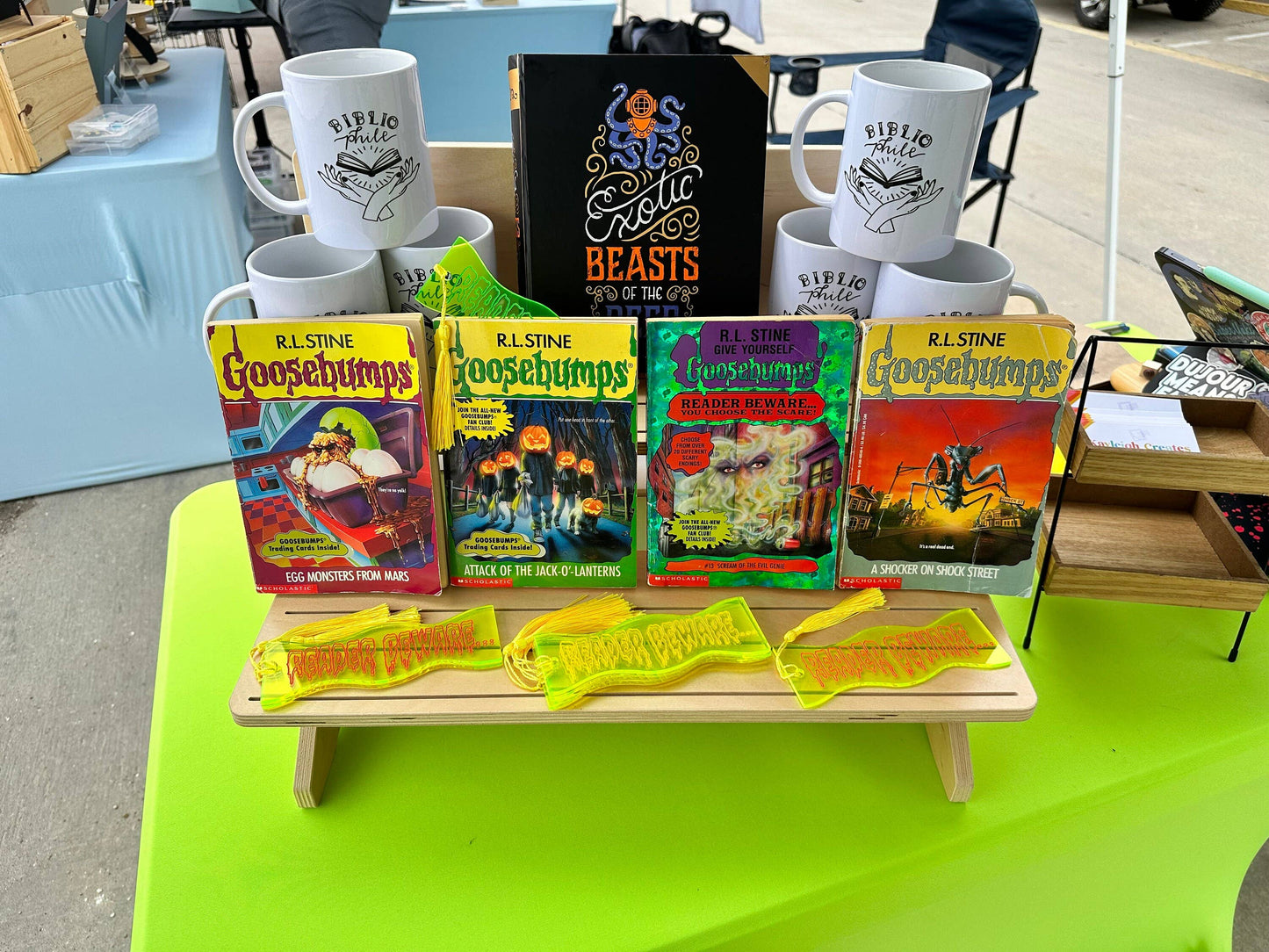 Reader Beware Neon Acrylic Goosebumps Inspired Bookmark