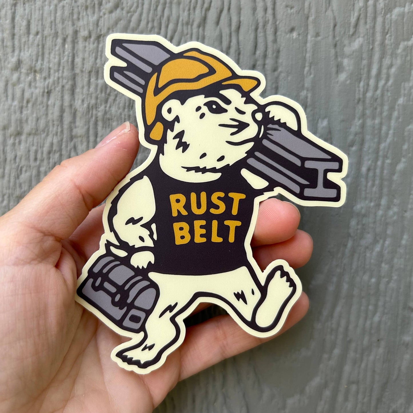 Rust Belt Blue Collar Groundhog- High Quality Bumper Sticker