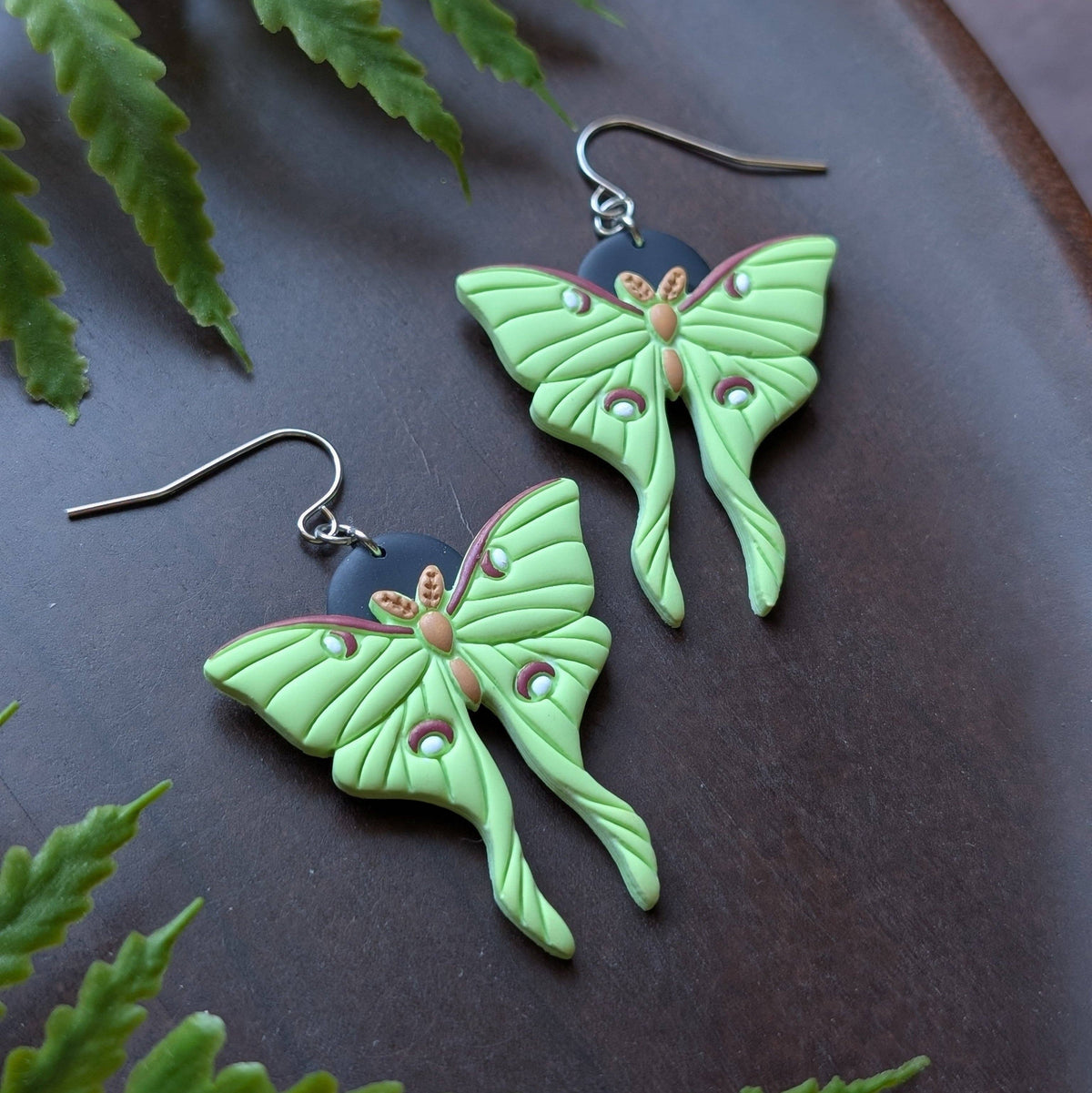 Luna Moth Dangle Earrings