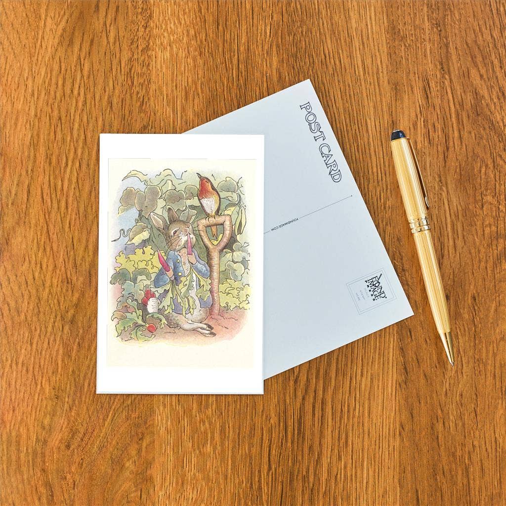 Postcard KF-519 Rabbit with Singing Robin