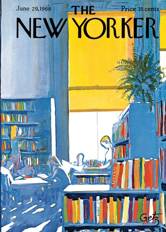 Colorful Library - New Yorker Cover Card