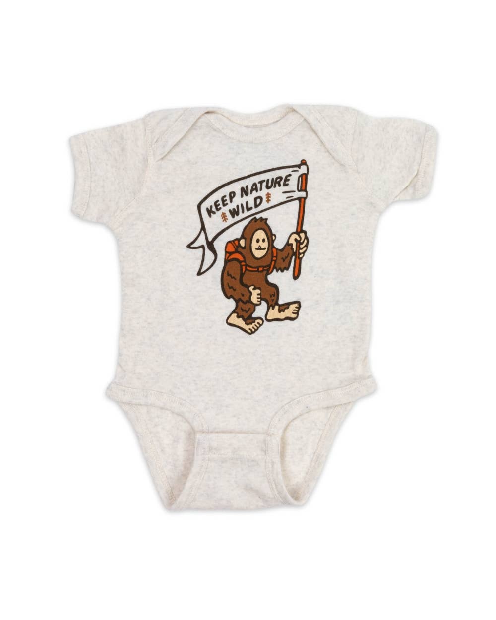 Happy Camper Squatch Baby Bodysuit | Natural