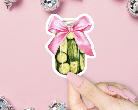 Coquette Pickle Jar Sticker, Just A Girl, Trendy Aesthetic