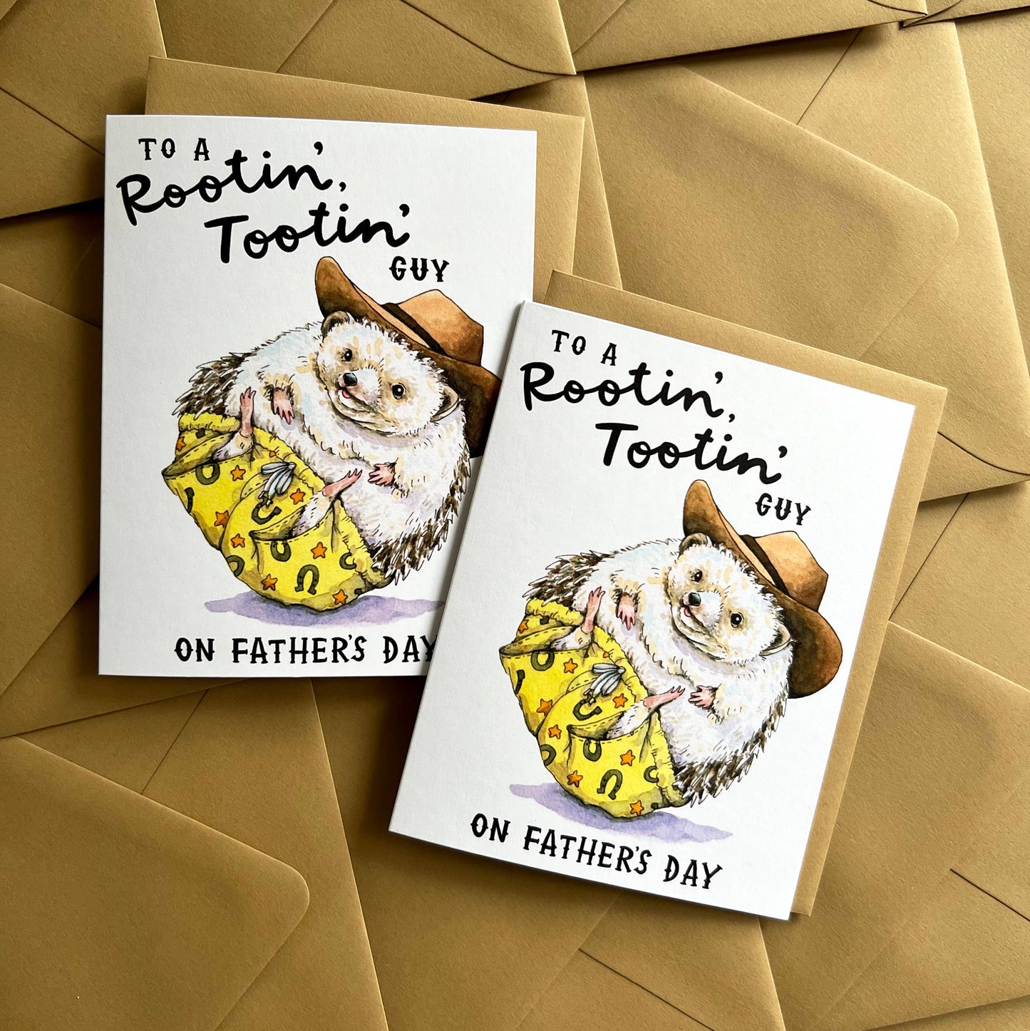 Rootin' Tootin' Guy Cowboy Hedgehog Father's Day Card