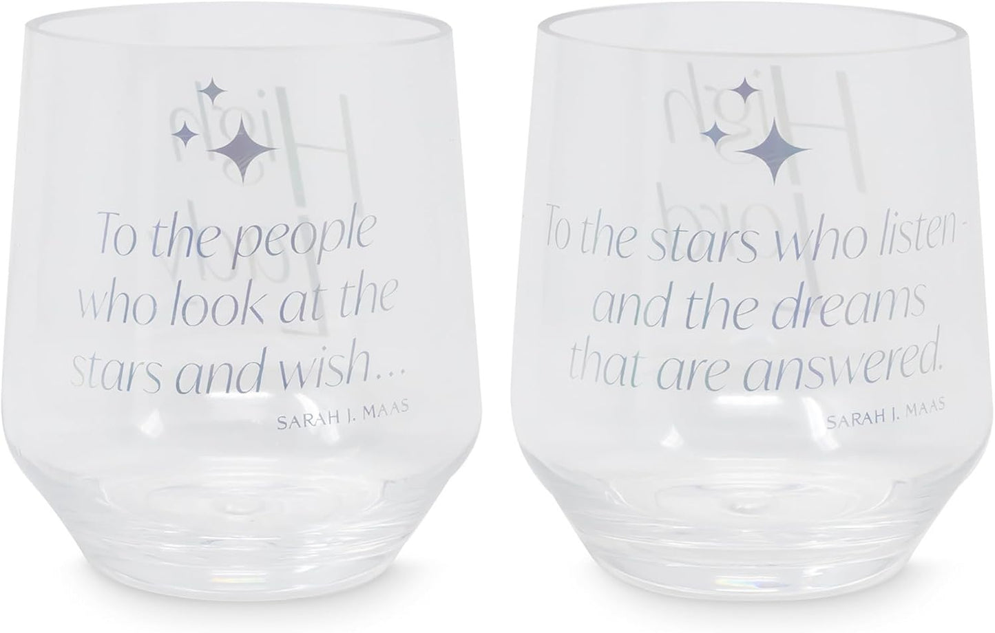 A Court of Thorns and Roses Acrylic Wine Glass Set, High Lady and Lord