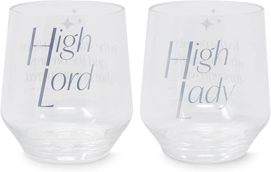 A Court of Thorns and Roses Acrylic Wine Glass Set, High Lady and Lord