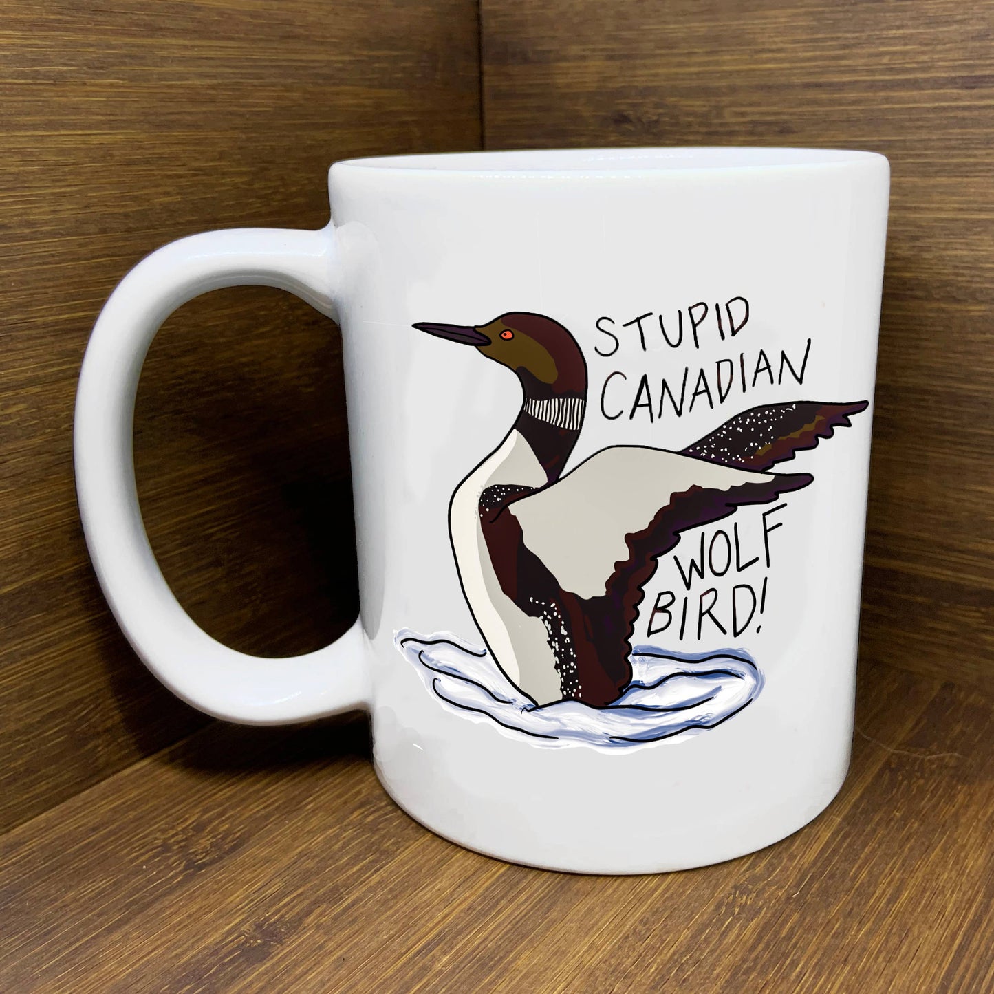 Heated Rivalry Stupid Canadian Wolf Bird Mug