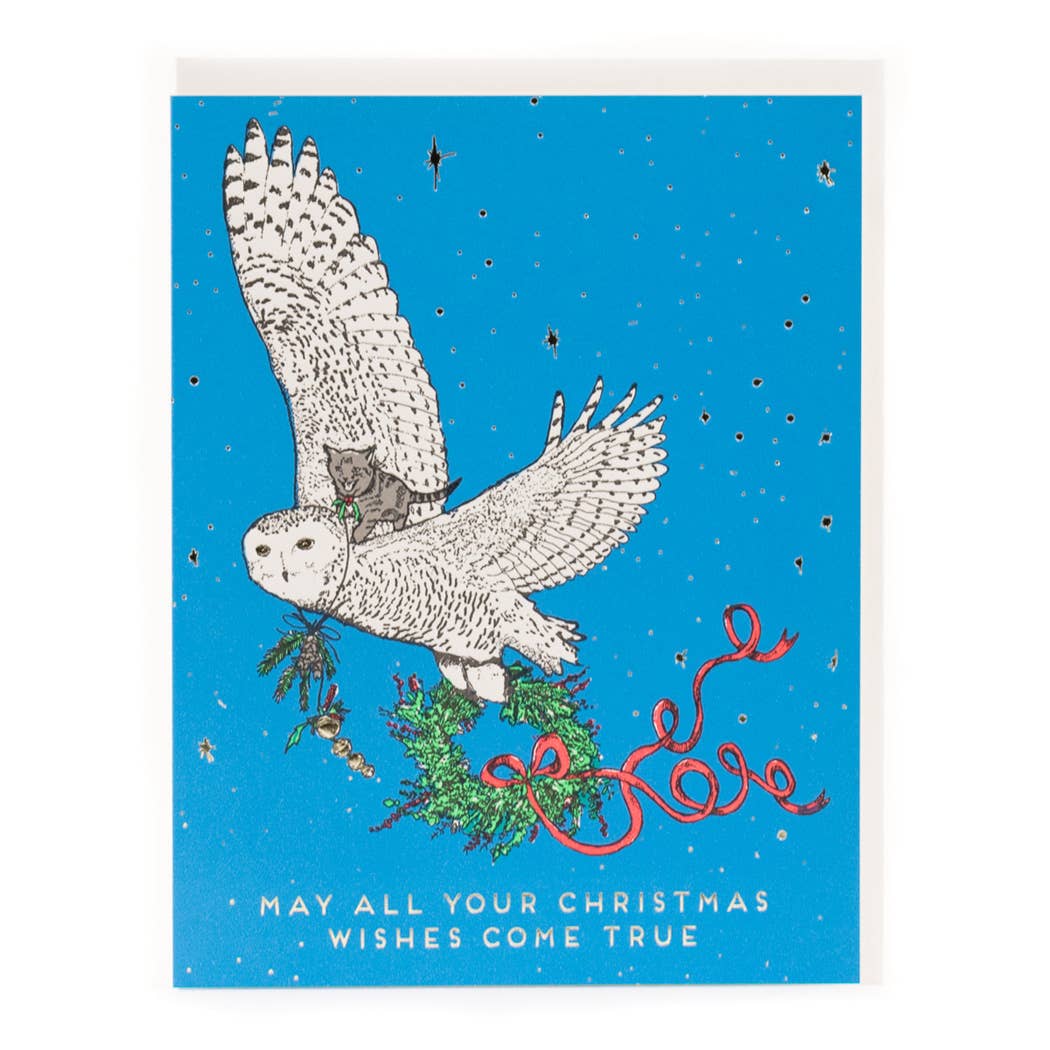 Holiday Owl and Kitty Card