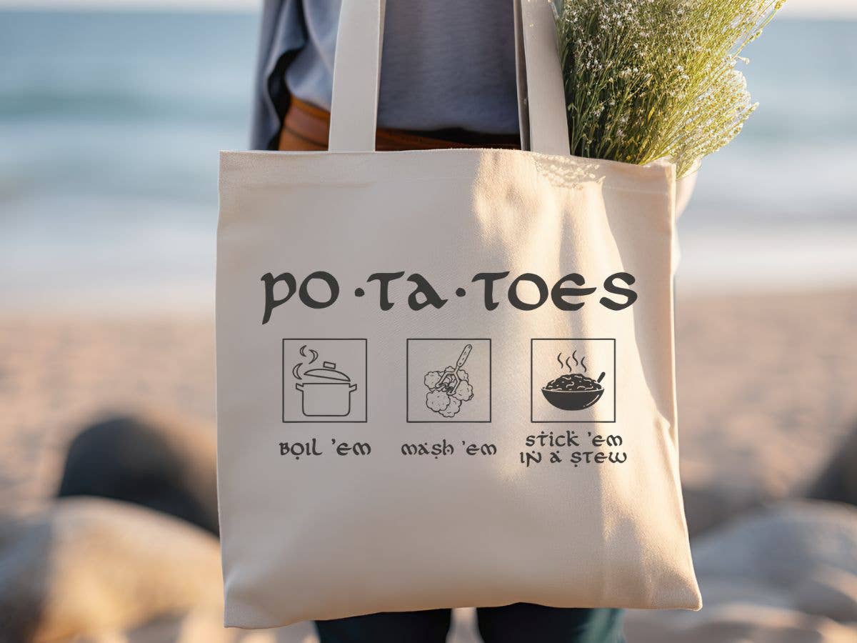 Potatoes Hobbit Lord of the Rings Inspired Canvas Tote Bag