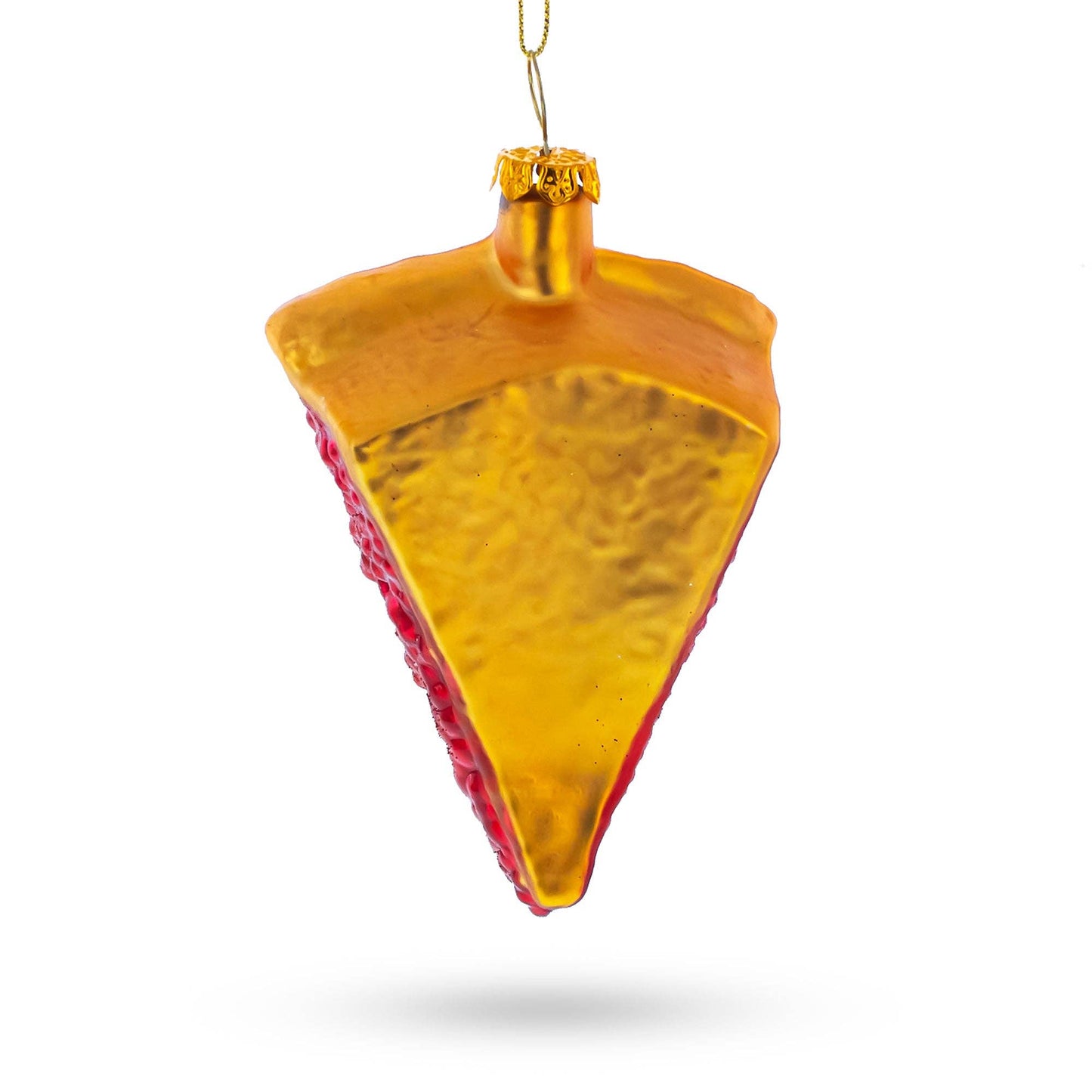 Delectable Cherry Pie Slice Glass Ornament