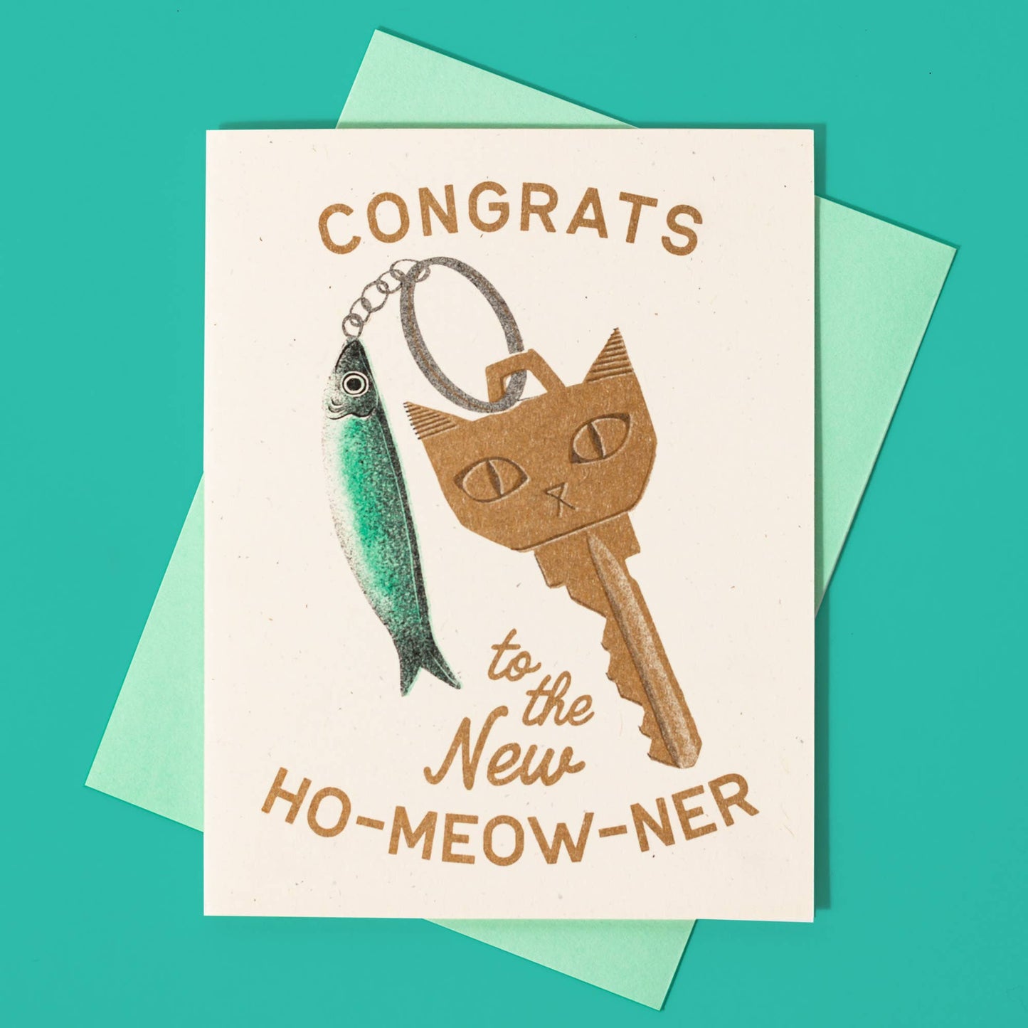 Congrats to the New Ho-Meow-Ner - Risograph Greeting Card