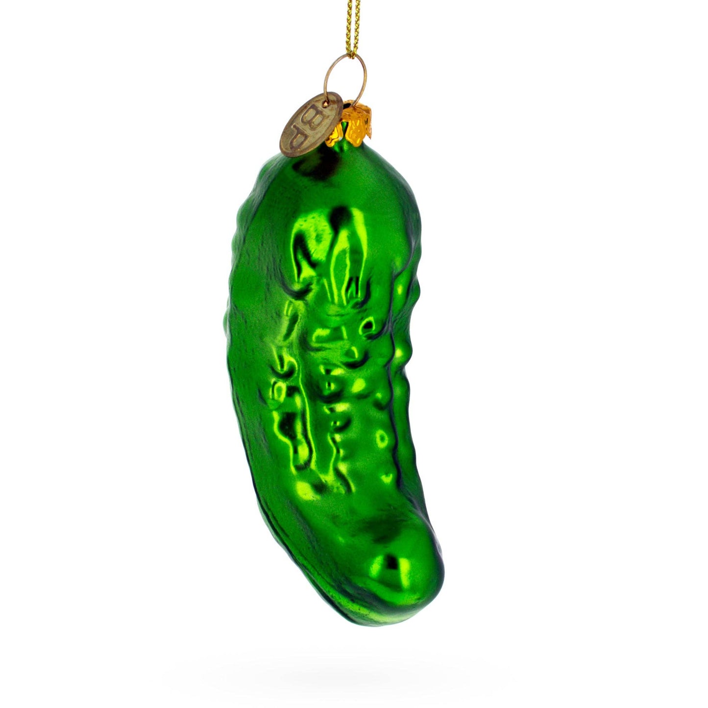 Shimmering Metallic Pickle Blown Glass Ornament