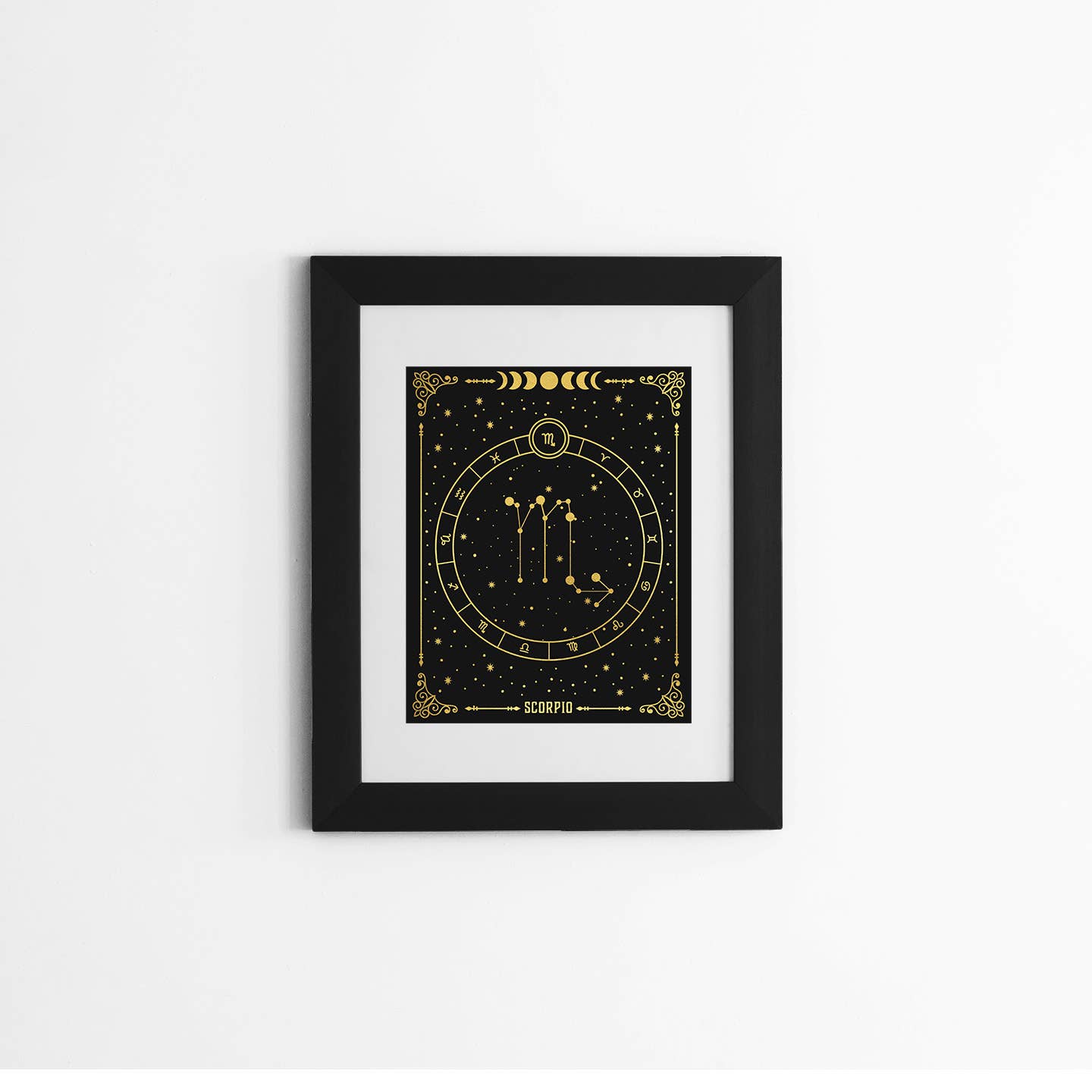 Scorpio Zodiac Gold Foil Print