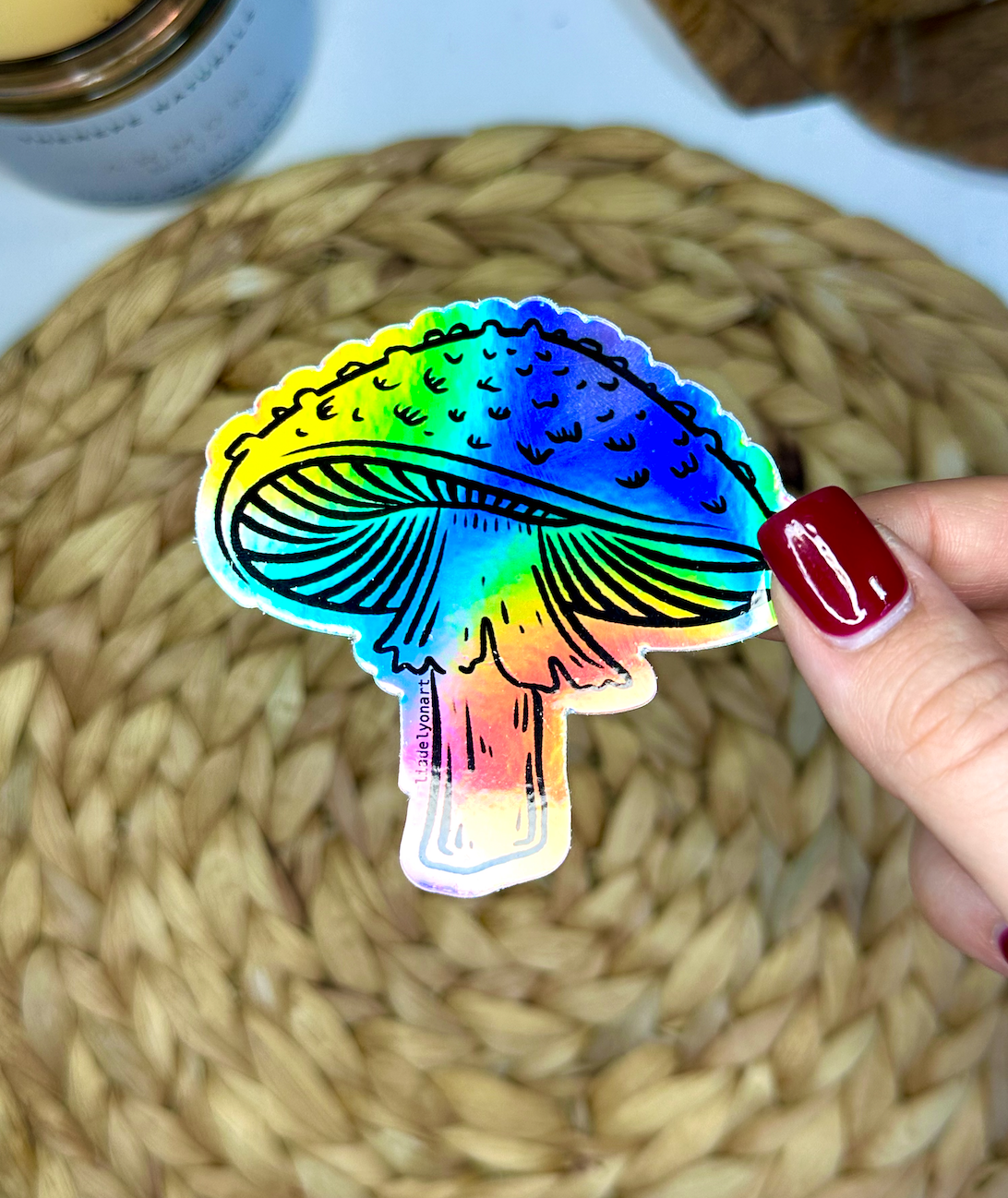 Amanita Mushroom Water Bottle Sticker