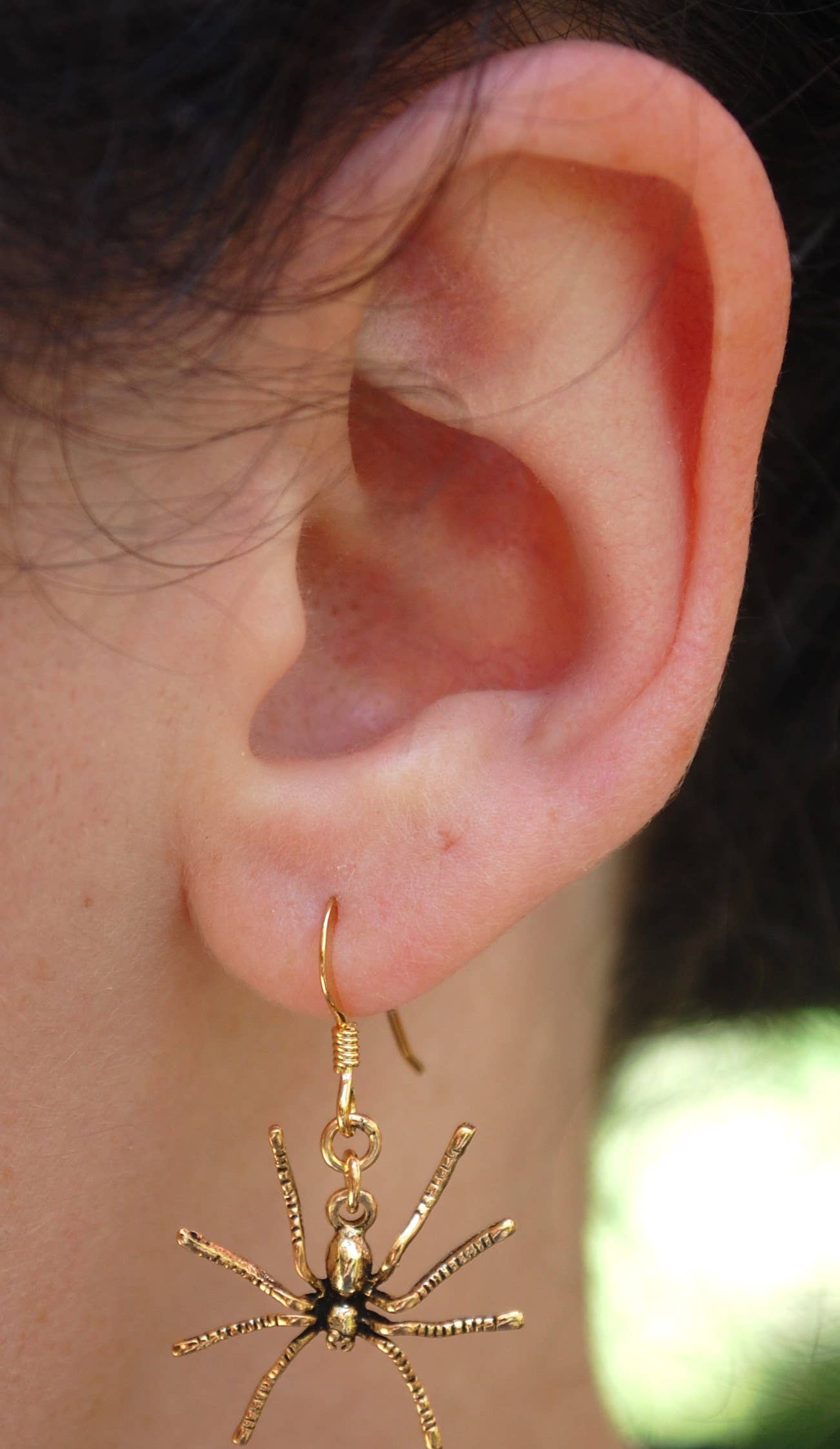 Spider Earrings - gold  Natural History