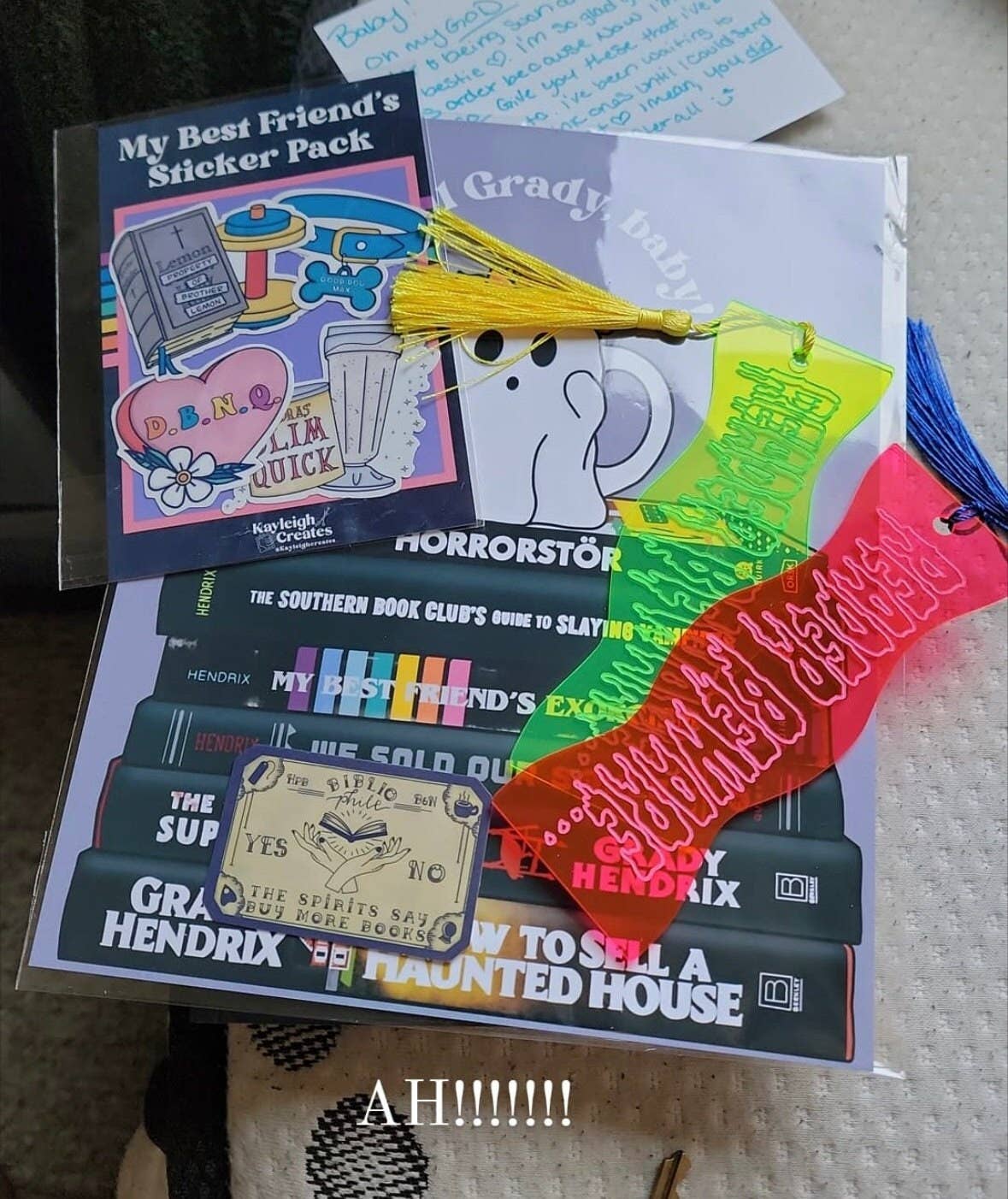 Reader Beware Neon Acrylic Goosebumps Inspired Bookmark