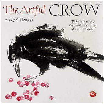 The Artful Crow 2027 Wall Calendar: Brush and Ink Watercolor Paintings