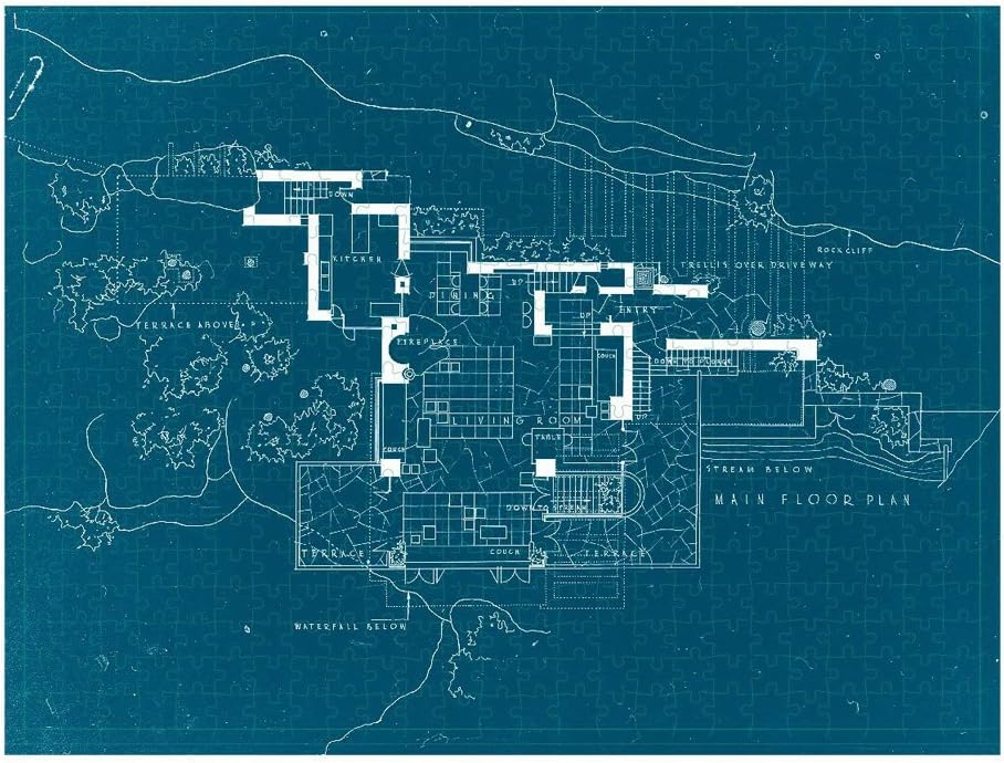 Galison Frank Lloyd Wright Fallingwater 2 Sided 500 Piece Puzzle