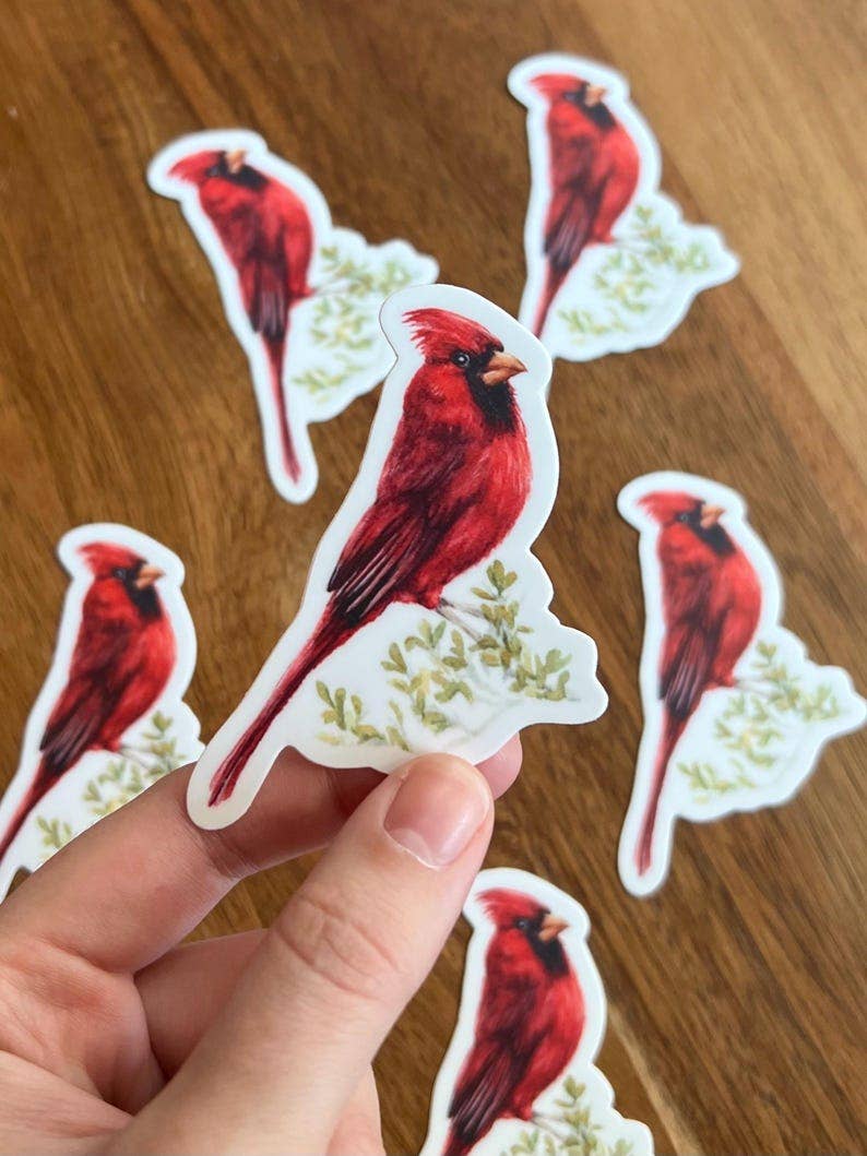 Cardinal Sticker | Red Bird Waterproof Vinyl Sticker