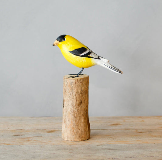 Goldfinch - Male - 7.5"H - Hand Carved Figurine