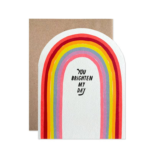 You Brighten My Day Cut Out Rainbow Card