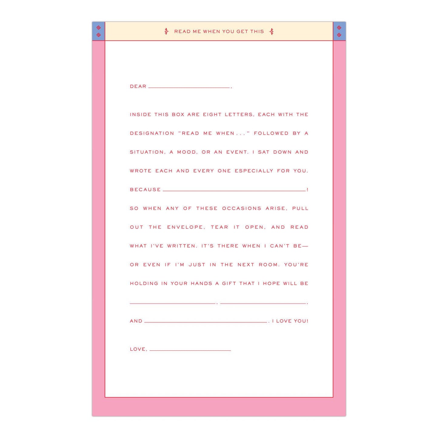 Letters to the Love of My Life: Read Me When... Box