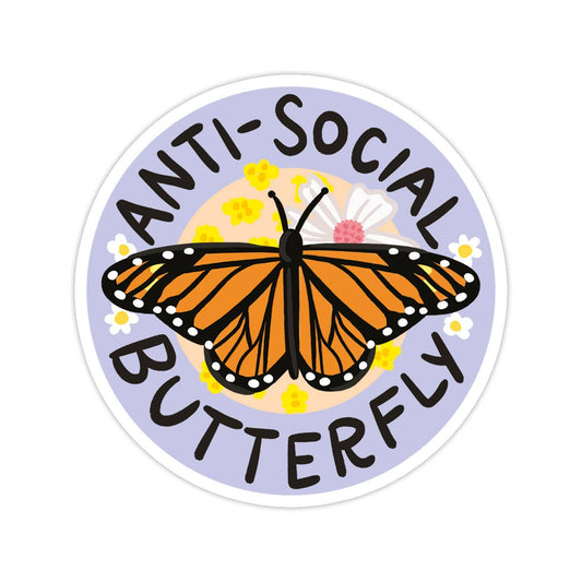 Anti-Social Butterfly Vinyl Sticker