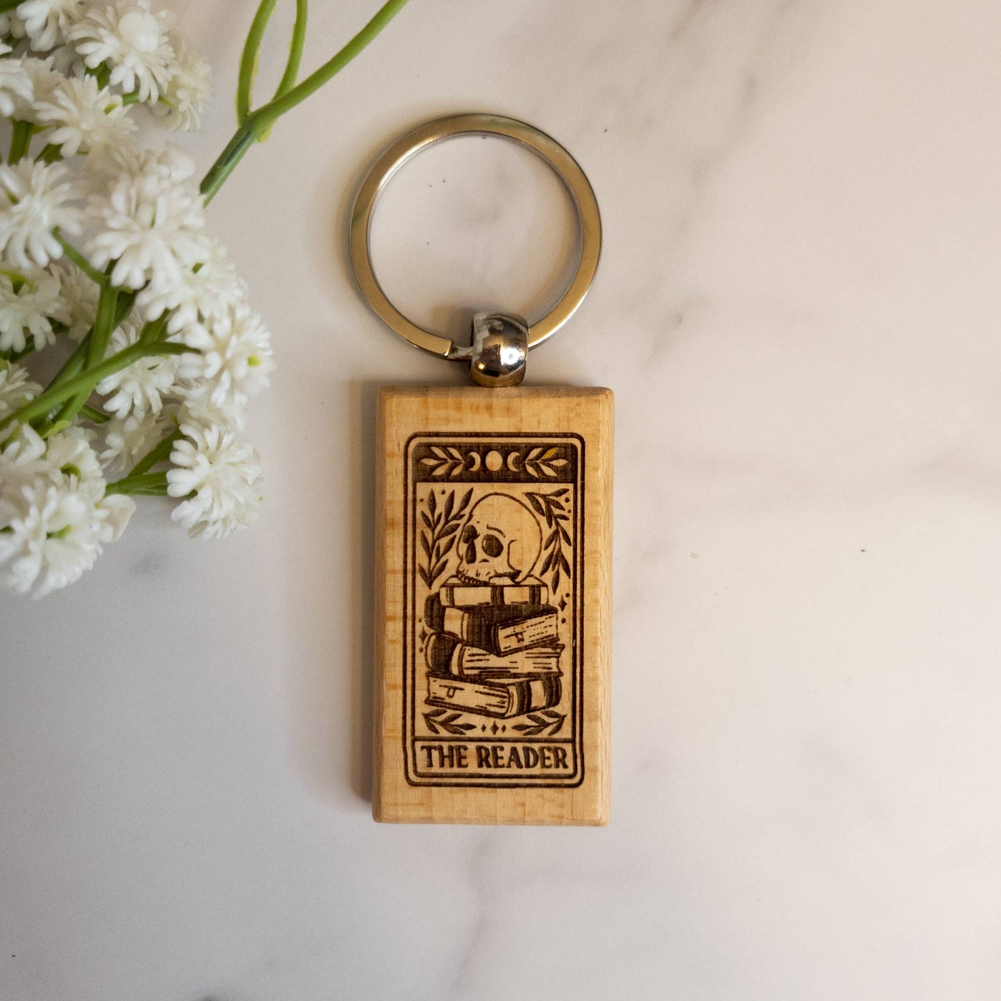 The Reader Keychain, Tarot Card, Bookstore Accessory