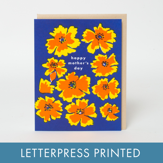 Mother's Day Pansies Letterpress Greeting Card by Egg Press